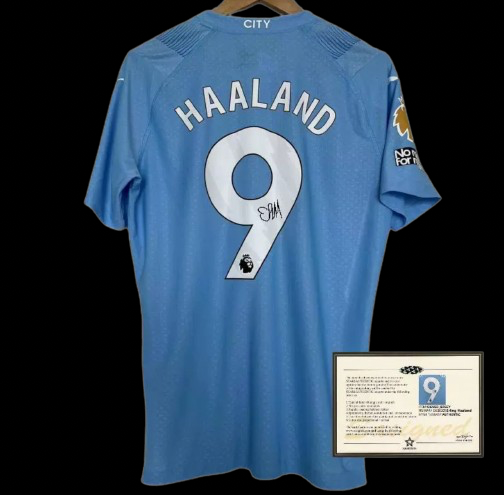 Signed Haaland Man City Shirt