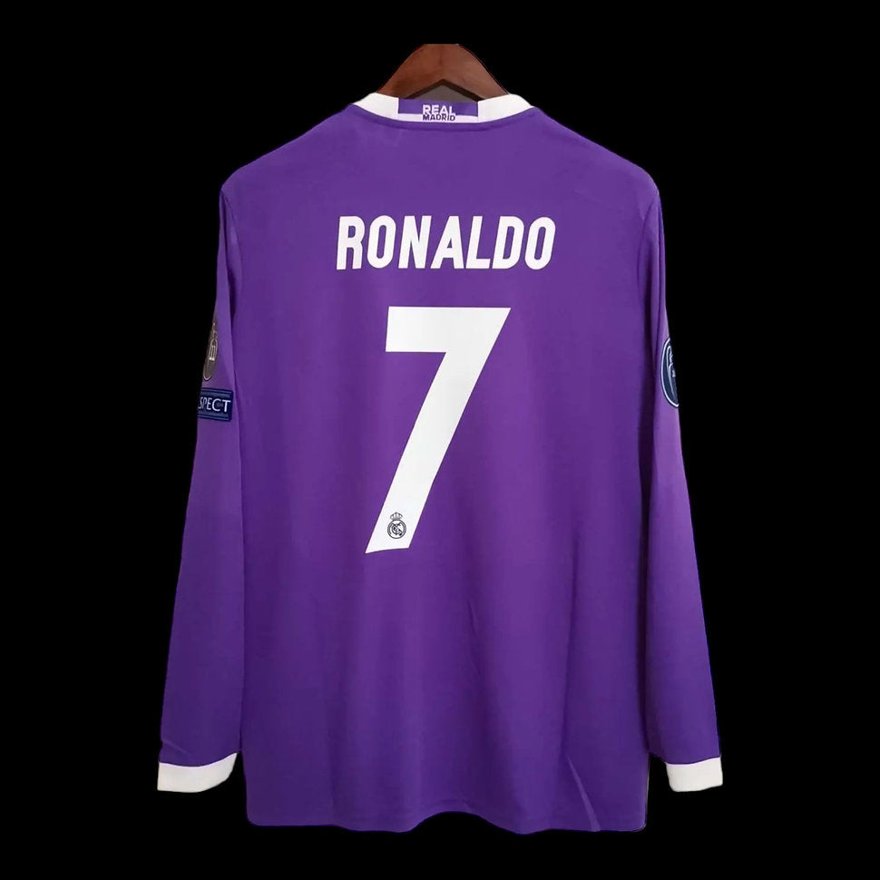 Ronaldo #7 Real Madrid Away 16/17 Long Sleeve Retro Jersey