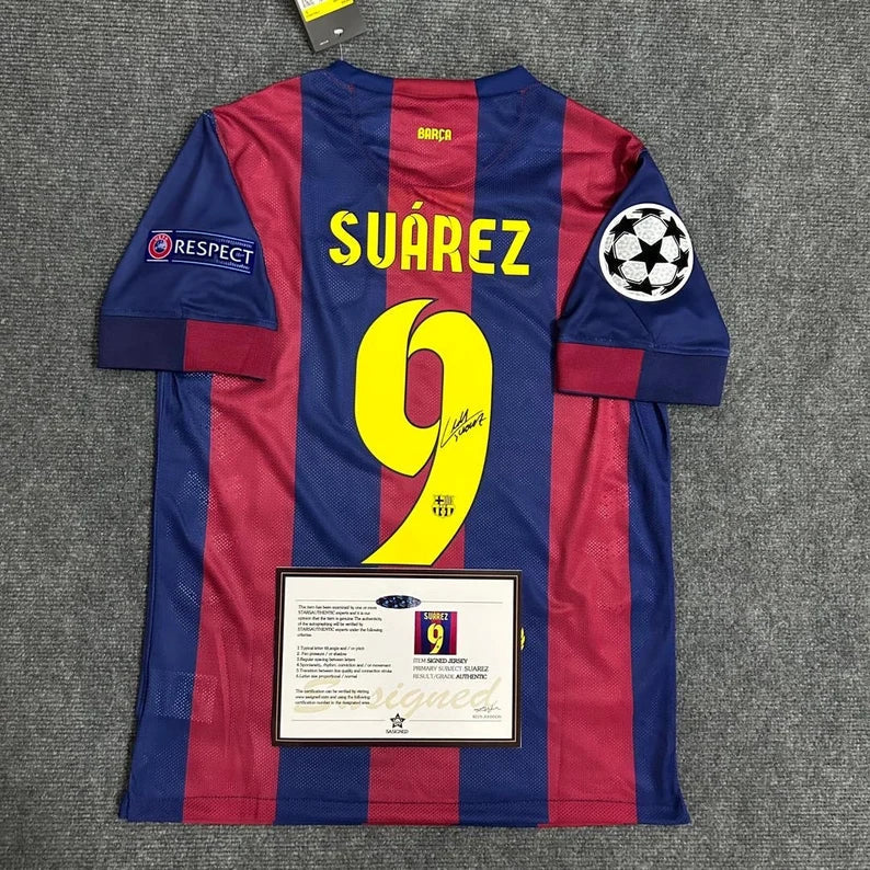 Signed suarez Barcelona 15/16 Home