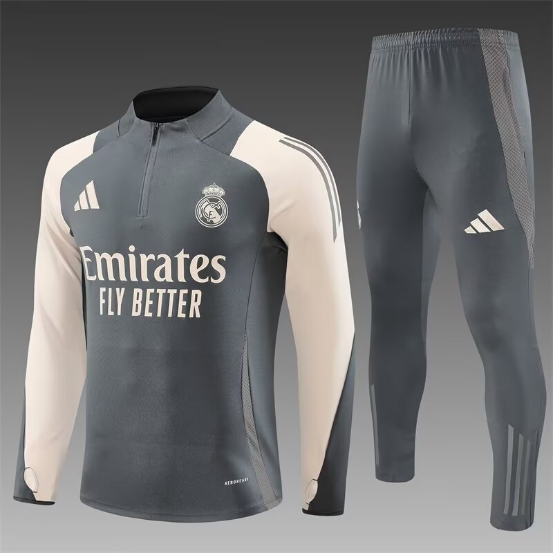 Real Madrid Grey Training Tracksuit 24/25