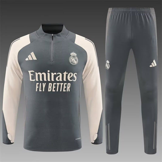 Real Madrid Grey Training Tracksuit 24/25