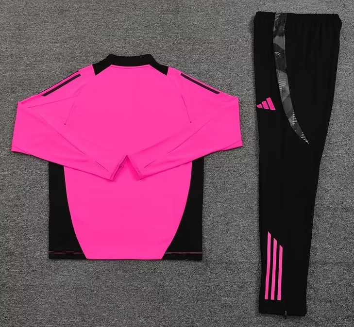 Real Madrid Black And Pink Training Tracksuit 24/25