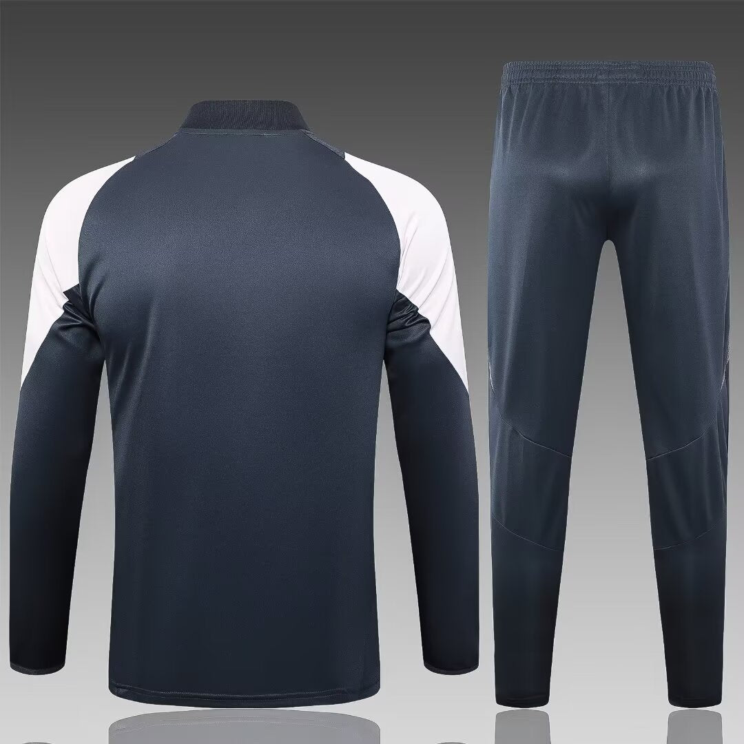 `Real Madrid Black And Grey Training Tracksuit 24/25