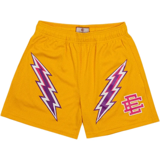 Eric Emanuel Yellow & Purple Lighting Shorts