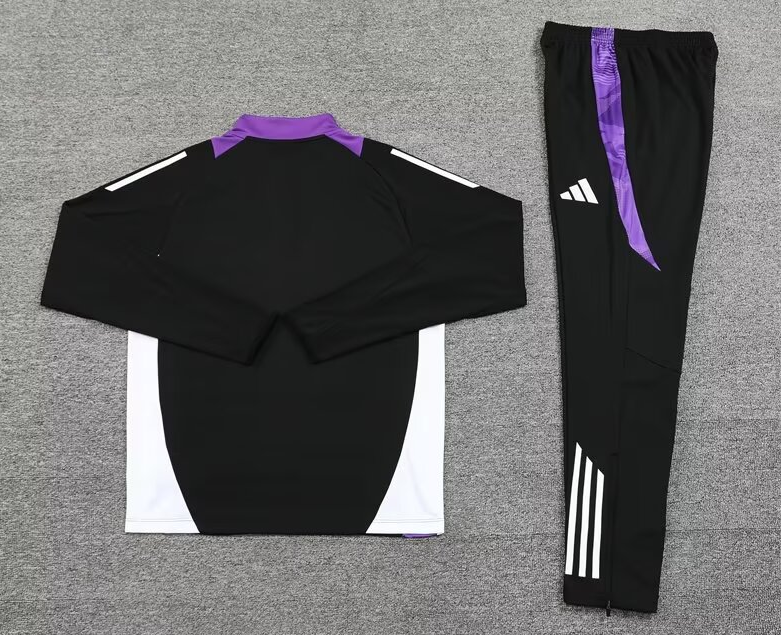 Real Madrid Black And Purple Training Tracksuit 24/25