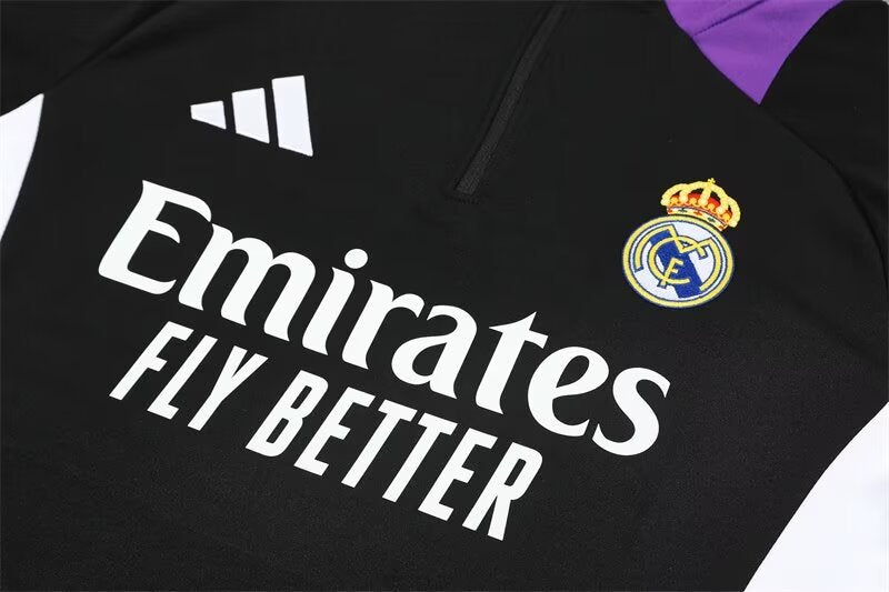 Real Madrid Black And Purple Training Tracksuit 24/25