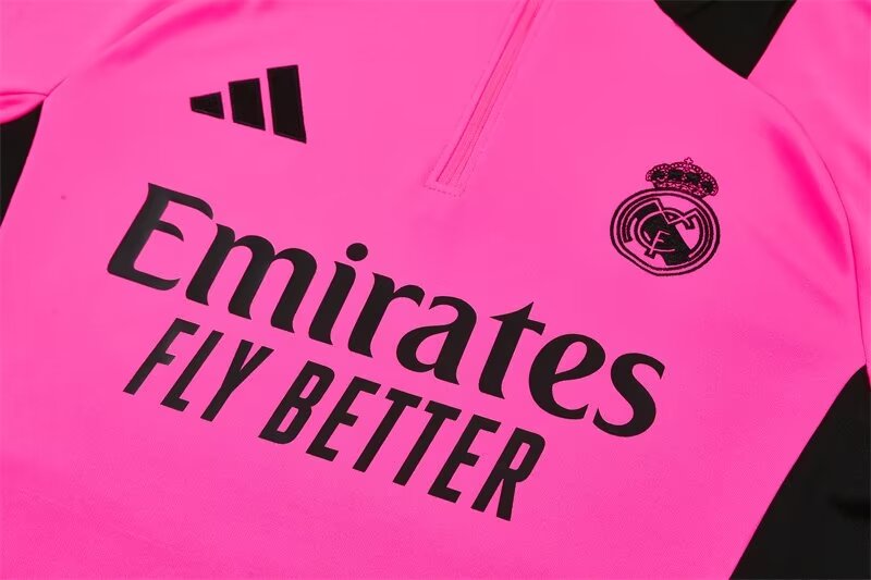 Real Madrid Black And Pink Training Tracksuit 24/25