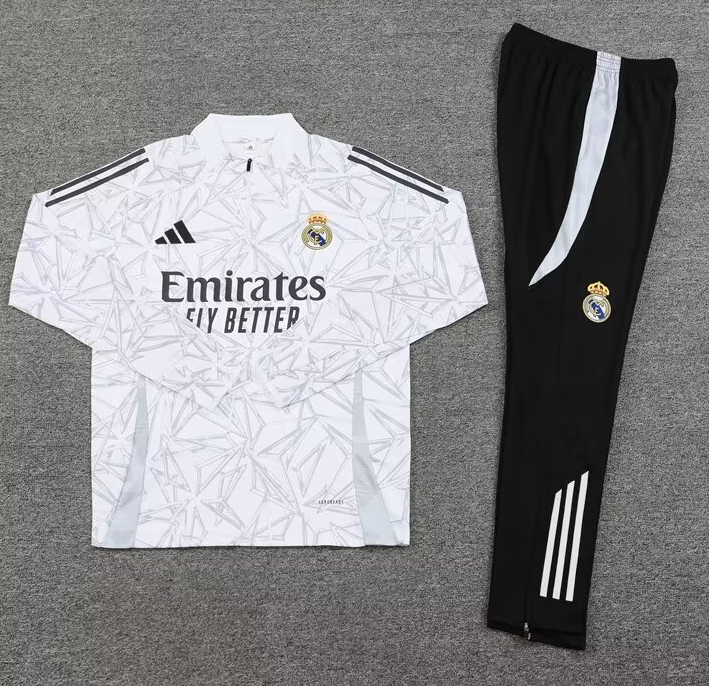 `Real Madrid White Training Tracksuit 24/25